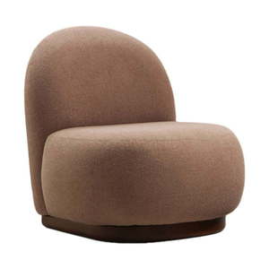 Hnedé kreslo z textílie buklé Tina – Artie vyobraziť