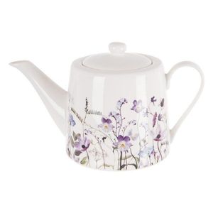 Biela/fialová porcelánová kanvica na čaj 1 l Louka – Orion vyobraziť