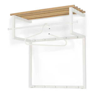 Biely/v prírodnej farbe kovový nástenný vešiak s poličkou 76 cm Rizzoli – Spinder Design vyobraziť