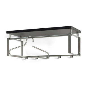 Čierny/v striebornej farbe kovový nástenný vešiak s poličkou 70 cm Rex – Spinder Design vyobraziť