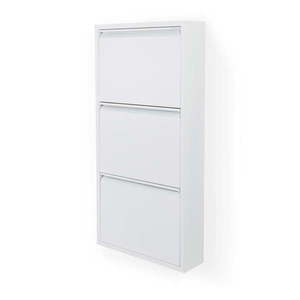 Biela kovová výklopná skrinka na topánky 50x103x15 cm Billy – Spinder Design vyobraziť