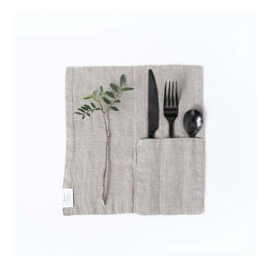 Ľanové vrecko na príbor 2 ks 23x23 cm Natural – Linen Tales vyobraziť