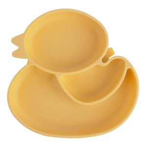 Žltý silikónový detský tanier 19x19, 5 cm Chicken – Orion vyobraziť