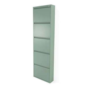 Sivozelená kovová výklopná skrinka na topánky 50x169x15 cm Billy – Spinder Design vyobraziť