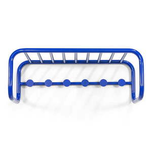 Modrý kovový nástenný vešiak s poličkou 72 cm Retro – Spinder Design vyobraziť