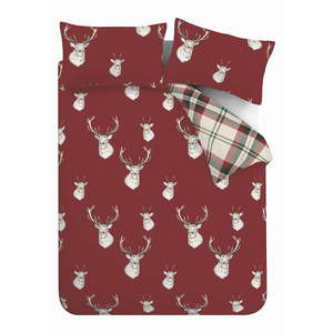 Červené obliečky Catherine Lansfield Munro Stag, 135 x 200 cm vyobraziť