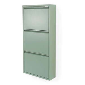 Sivozelená kovová výklopná skrinka na topánky 50x103x15 cm Billy – Spinder Design vyobraziť