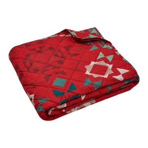 Červený prešívaný pléd 220x230 cm Patchwork – Catherine Lansfield vyobraziť