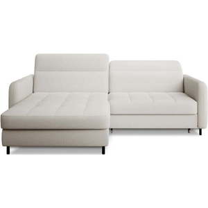 Krémovobiela rozkladacia/s úložným priestorom rohová pohovka z textílie buklé (ľavý roh/s leňoškou) Gomsi – ELTAP vyobraziť