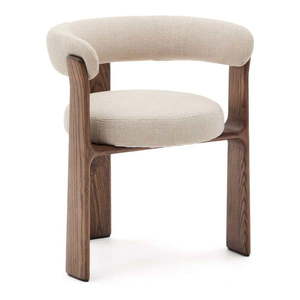 Hnedé/béžové jedálenské kreslo s podrúčkami z jaseňového dreva Granite – Kave Home vyobraziť