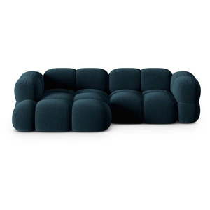 Tmavomodrá zamatová rohová pohovka (ľavý roh/s leňoškou) Loretto – Cosmopolitan Design vyobraziť