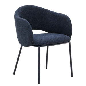 Tmavomodré čalúnené jedálenské kreslo Maina – Kave Home vyobraziť