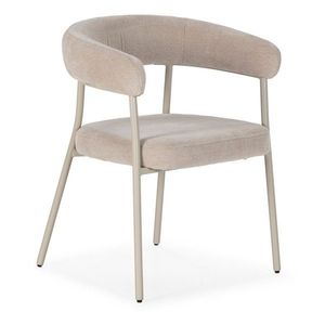 Béžové čalúnené jedálenské kreslá v súprave s podrúčkami 2 ks Yuri – MOME vyobraziť