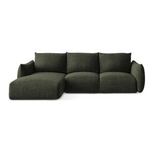 Zelená rozkladacia rohová pohovka (ľavý roh/s leňoškou) Leila – Makamii vyobraziť