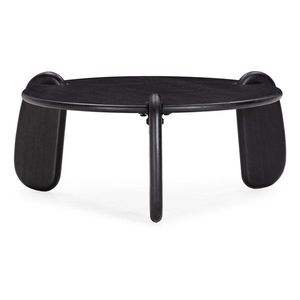 Čierny okrúhly konferenčný stolík z mangového dreva ø 80 cm Tamira – MOME vyobraziť