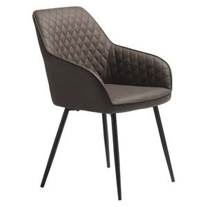Hnedé čalúnené jedálenské kreslo s podrúčkami Milton – Unique Furniture vyobraziť