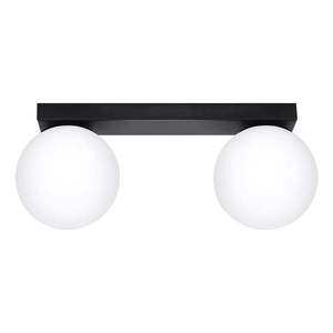 Čierne stropné svietidlo so skleneným tienidlom ø 12 cm Umerta – Sollux vyobraziť