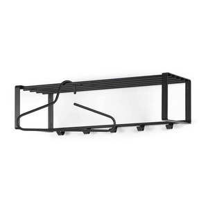 Čierny kovový nástenný vešiak s poličkou 70 cm Rex – Spinder Design vyobraziť