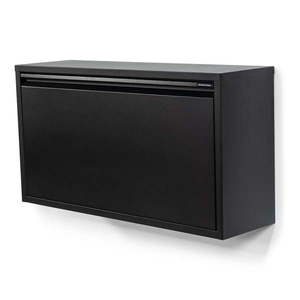 Čierna kovová výklopná/závesná skrinka na topánky 75x41x22 cm Billy – Spinder Design vyobraziť