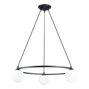Biele/čierne závesné svietidlo so skleneným tienidlom Umerta – Sollux vyobraziť
