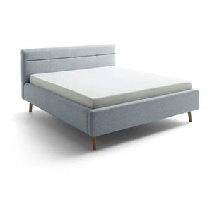 Sivomodrá čalúnená dvojlôžková posteľ s úložným priestorom s roštom 180x200 cm Lotte – Meise Möbel vyobraziť