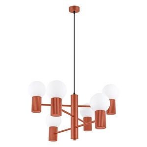 Oranžové závesné svietidlo so skleneným tienidlom Orbital – Sollux vyobraziť