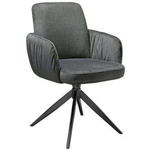 Moderano STOLIČKA S PODRÚČKAMI, železo, zamat, sivá, čierna vyobraziť