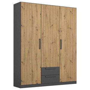 Rauch Möbel SKRIŇA S OTOČNÝMI DVERAMI, sivá, dub artisan, 136/197/54 cm vyobraziť