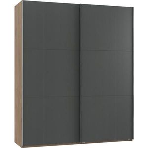 MID.YOU ŠAT. SKRIŇA S POSUV. DVERAMI, grafitová, farba duba, 200/236/65 cm vyobraziť