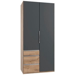 MID.YOU SKRIŇA S OTOČNÝMI DVERAMI, grafitová, trámový dub, 100/236/58 cm vyobraziť