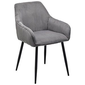 MID.YOU STOLIČKA S PODRÚČKAMI, železo, kord, sivá, čierna vyobraziť