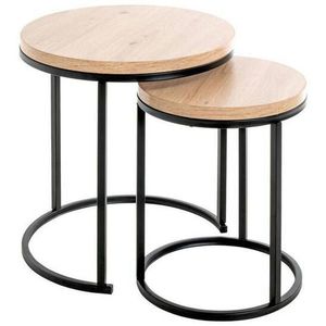 SADA PRÍRUČNÝCH STOLÍKOV, čierna, farba duba vyobraziť