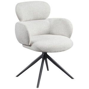 Novel STOLIČKA S PODRÚČKAMI, železo, tkaná textília, krémová vyobraziť