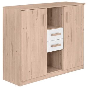 MID.YOU KOMODA, biela, farba duba, 124/105/41 cm vyobraziť