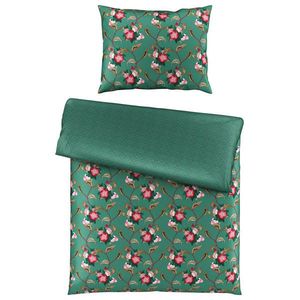 Novel OBOJSTRANNÁ POSTEĽNÁ BIELIZEŇ, satén, zelená, červená, 140/200 cm vyobraziť
