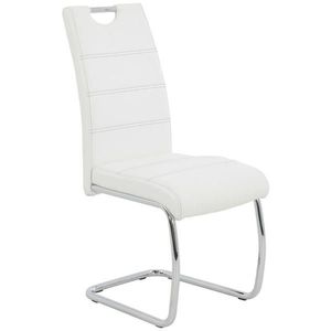 Carryhome STOLIČKA S PRUŽNÝM PODNOŽÍM, vzhľad kože, biela vyobraziť