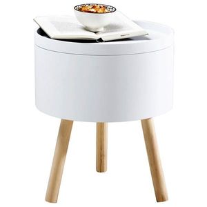 PRÍRUČNÝ STOLÍK, pínia, biela vyobraziť