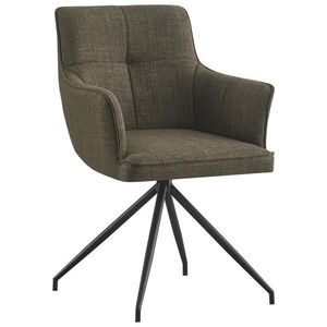 Novel STOLIČKA S PODRÚČKAMI, železo, tkaná textília, zelená, čierna vyobraziť