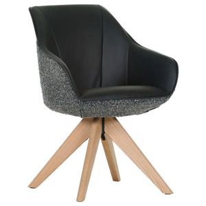 Landscape STOLIČKA S PODRÚČKAMI, ženilka, vzhľad kože, antracitová, sivá, čierna vyobraziť