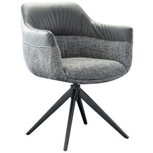 Novel STOLIČKA S PODRÚČKAMI, železo, tkaná textília, mikrovlákno, sivá vyobraziť