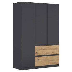 Rauch Möbel SKRIŇA S OTOČNÝMI DVERAMI, sivá, dub artisan, 136/197/54 cm vyobraziť