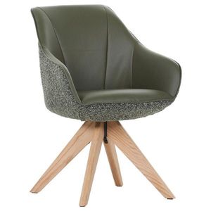 Landscape STOLIČKA S PODRÚČKAMI, ženilka, vzhľad kože, olivovozelená vyobraziť