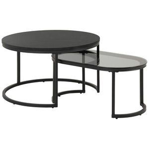 MID.YOU KONFERENČNÝ STOLÍK, čierna, kov, sklo, kompozitné drevo, 70/70/42 cm vyobraziť
