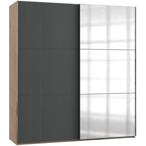 MID.YOU ŠAT. SKRIŇA S POSUV. DVERAMI, grafitová, farba duba, 200/216/65 cm vyobraziť