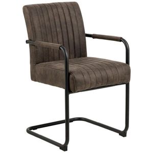 MID.YOU STOLIČKA S PODRÚČKAMI, tkaná textília, antracitová, hnedá vyobraziť