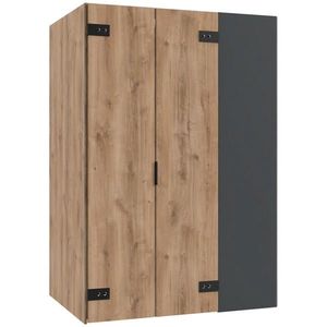 MID.YOU ROHOVÁ ŠATNÍKOVÁ SKRIŇA, grafitová, farba duba, 135, 2/197/97 cm vyobraziť