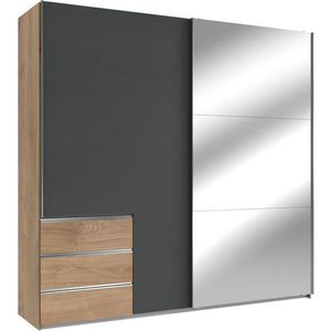 MID.YOU ŠAT. SKRIŇA S POSUV. DVERAMI, grafitová, farba duba, 250/236/65 cm vyobraziť