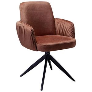 Moderano STOLIČKA S PODRÚČKAMI, železo, zamat, čierna, koňaková vyobraziť