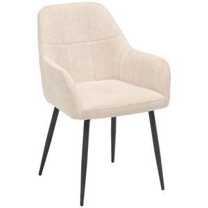 MID.YOU STOLIČKA S PODRÚČKAMI, železo, tkaná textília, čierna, béžová vyobraziť