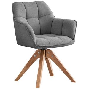 MID.YOU STOLIČKA S PODRÚČKAMI, textilný výplet, sivá vyobraziť